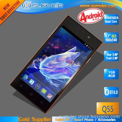 4.7inch Mt6582A Quad Core Android 4.4.2 Phone Q55